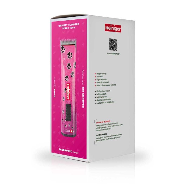 Heiniger Saphir pink cordless med 1 batteri og sk�r 10
