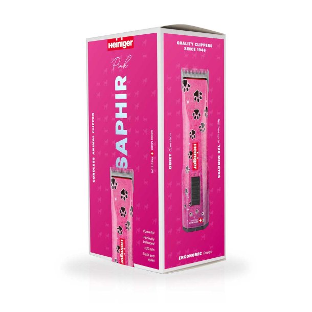Heiniger Saphir pink cordless med 1 batteri og sk�r 10