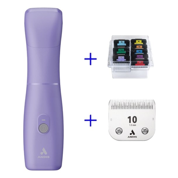 Andis eMERGE lilla m/skr 10 og afstandskamst
