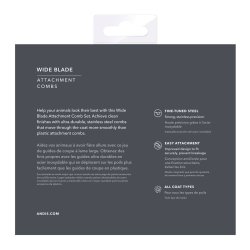 Andis Wide afstandskamst rustfri stl, 8 stk.