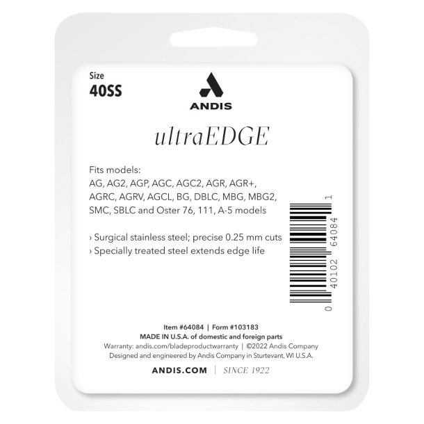 Andis skr 40SS (0,25 mm) UltraEdge rustfri stl