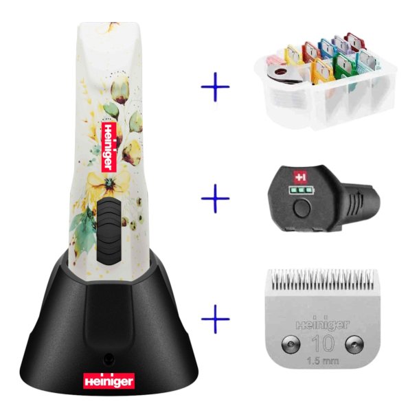 Heiniger OpalFloral cordless 2 speed m/1 batteri og afstandskams�t