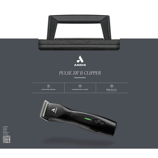 Andis Pulse ZR 2 m/1 batteri og skr 10