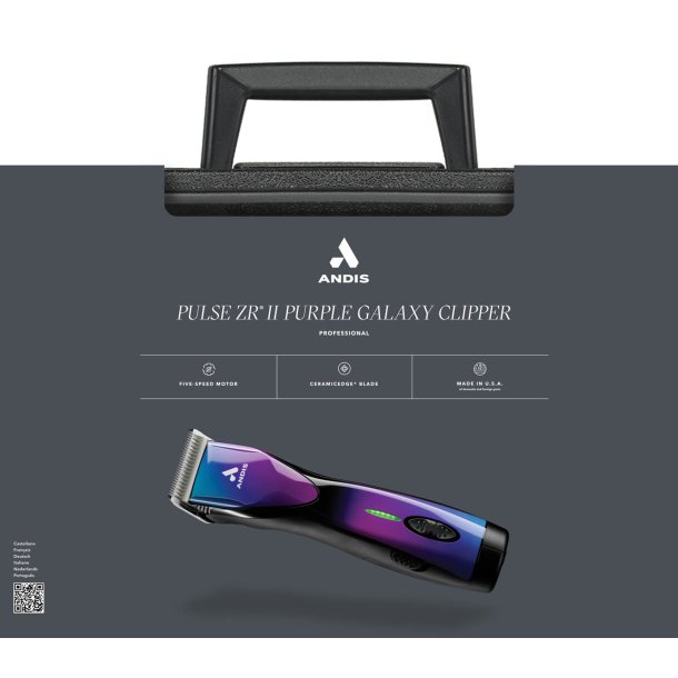 Andis Pulse ZR 2 Purple Galaxy Limited Edition m/1 batteri og skr 10